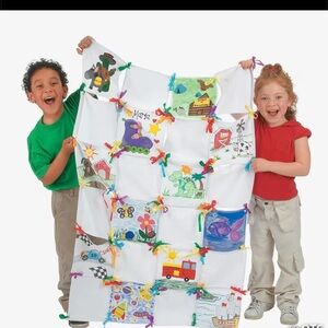 Interactive Kids Activity Quilt with Colorful Designs